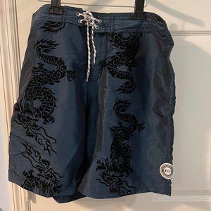 Vintage Counter Culture Boardshorts 'Dragon Print' Sz 38